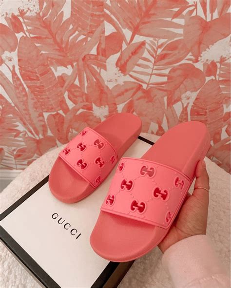 pink gucci sliders|gucci slides for women pink.